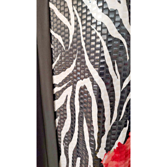 aDRESSing Woman SIZE L Shimmer Zebra Rose Short Dress Black Shrug Kimono Sleeve - Picture 7 of 13